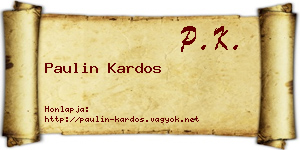 Paulin Kardos névjegykártya